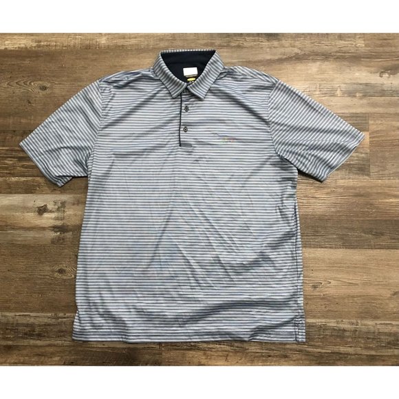 Greg Norman Mens Metal Print Stretch Golf Short Blue Size 33 main image 1